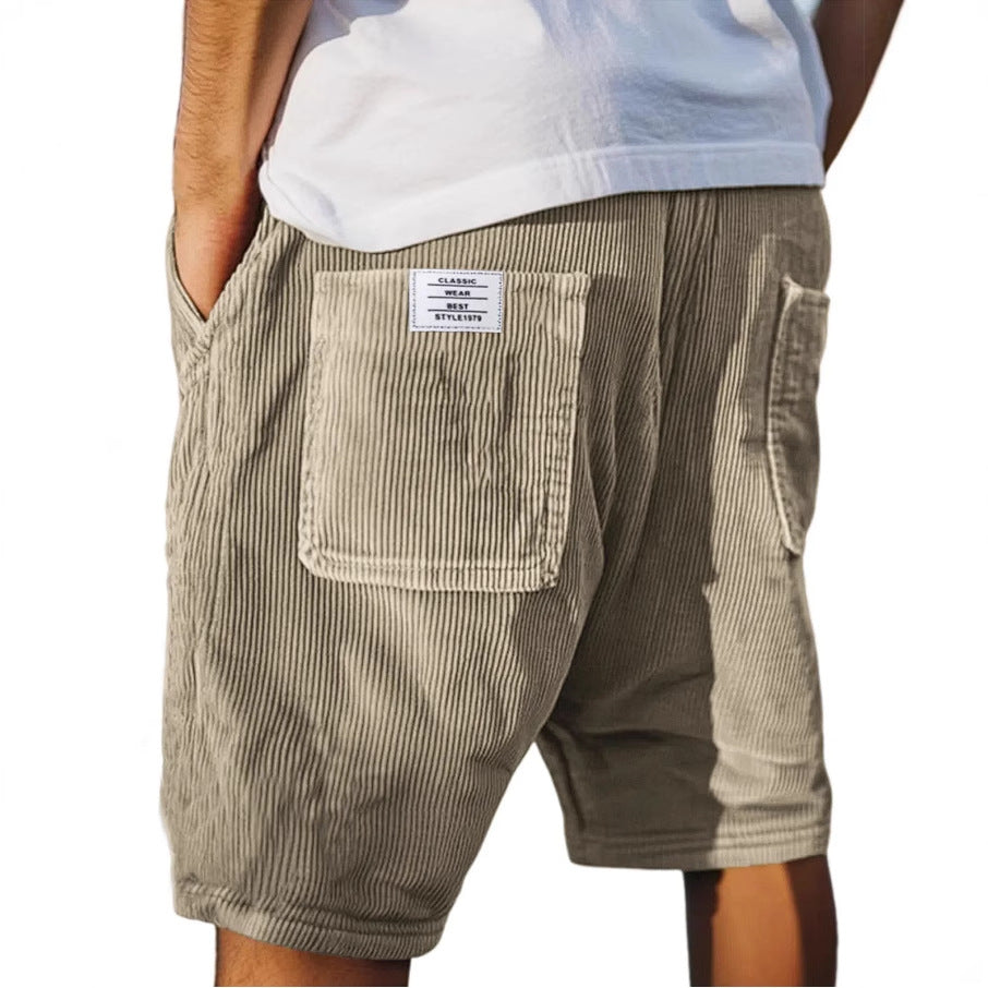 Montarello Cord Texture Patch Pocket Shorts Men's