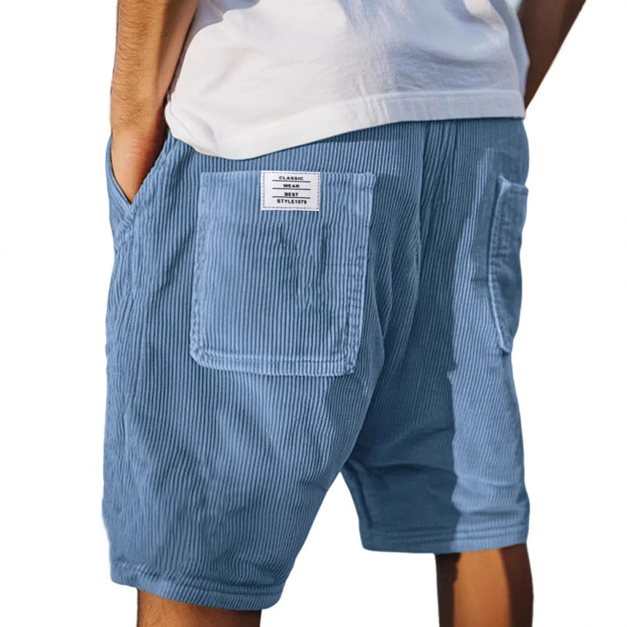 Montarello Cord Texture Patch Pocket Shorts Men's