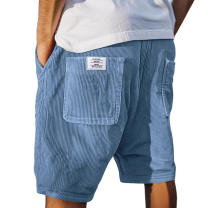 Montarello Cord Texture Patch Pocket Shorts Men's