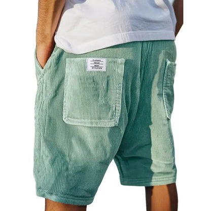 Montarello Cord Texture Patch Pocket Shorts Men's