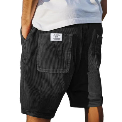 Montarello Cord Texture Patch Pocket Shorts Men's