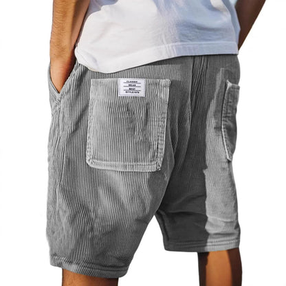 Montarello Cord Texture Patch Pocket Shorts Men's