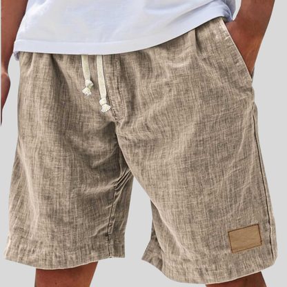 Montarello Men's Linen-Look Drawstring Shorts Relaxed Fit