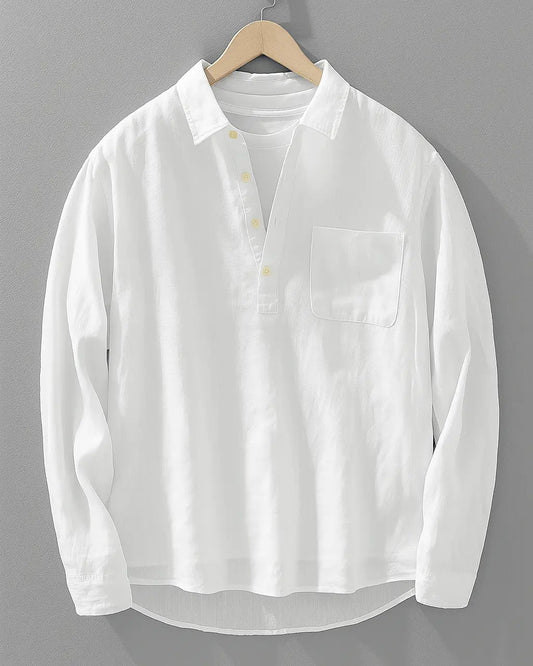 Montarello Men’s Cotton-Linen Popover Shirt
