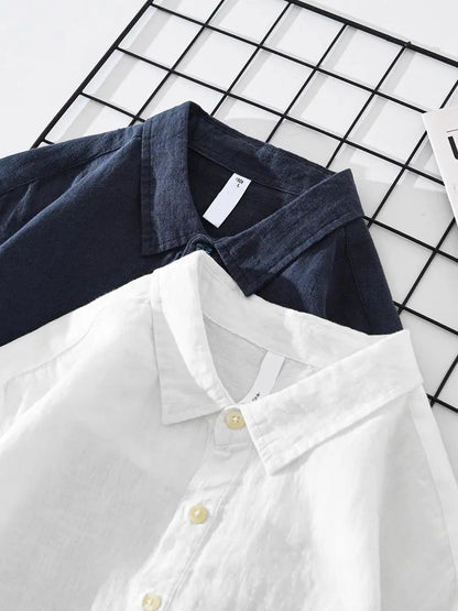 Montarello Men’s Cotton-Linen Popover Shirt