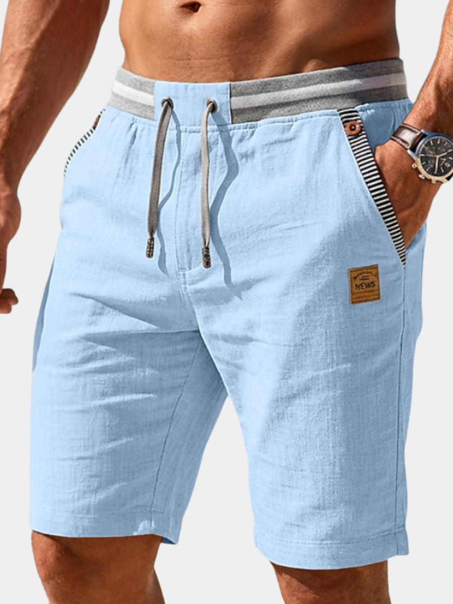 Montarello Men's Linen-Look Drawstring Shorts