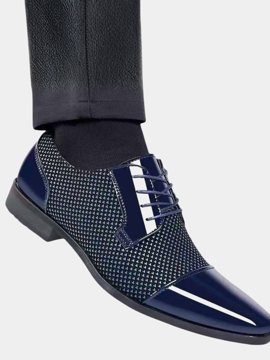 Montarello Men's Patent Cap Toe Oxford Shoes