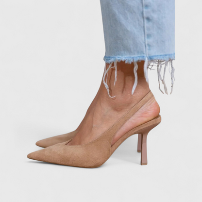 Montarello Women's Pointed-Toe Slingback Occasion Heels