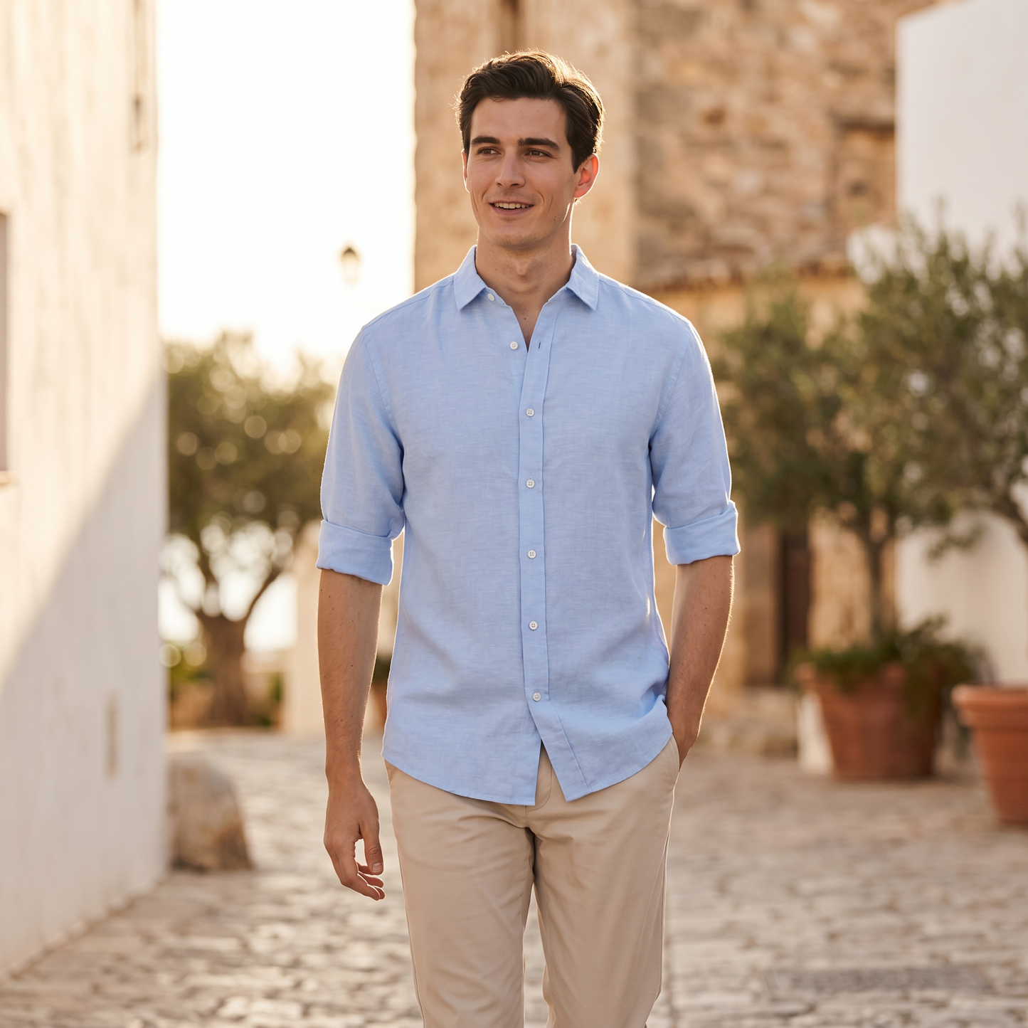 Montarello Men's Linen-Look Shirt