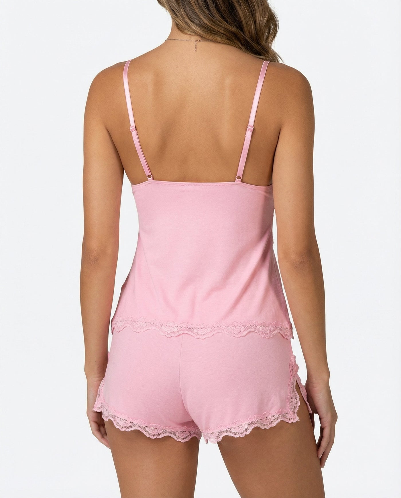 Montarello Women's Lace-Trim Cami Shorts 2-Piece Loungewear Set