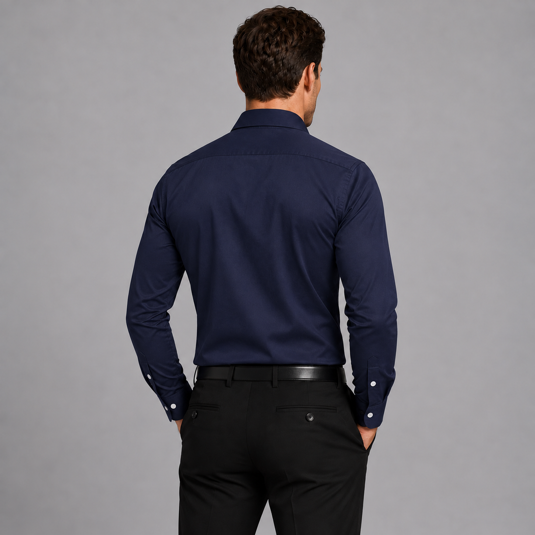 Montarello Men's Slim Fit Satin-Look Stretch Shirt