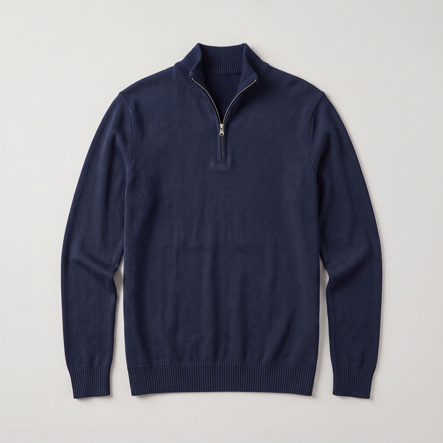 Montarello Men's Quarter-Zip Knitted Sweater with Stand Collar
