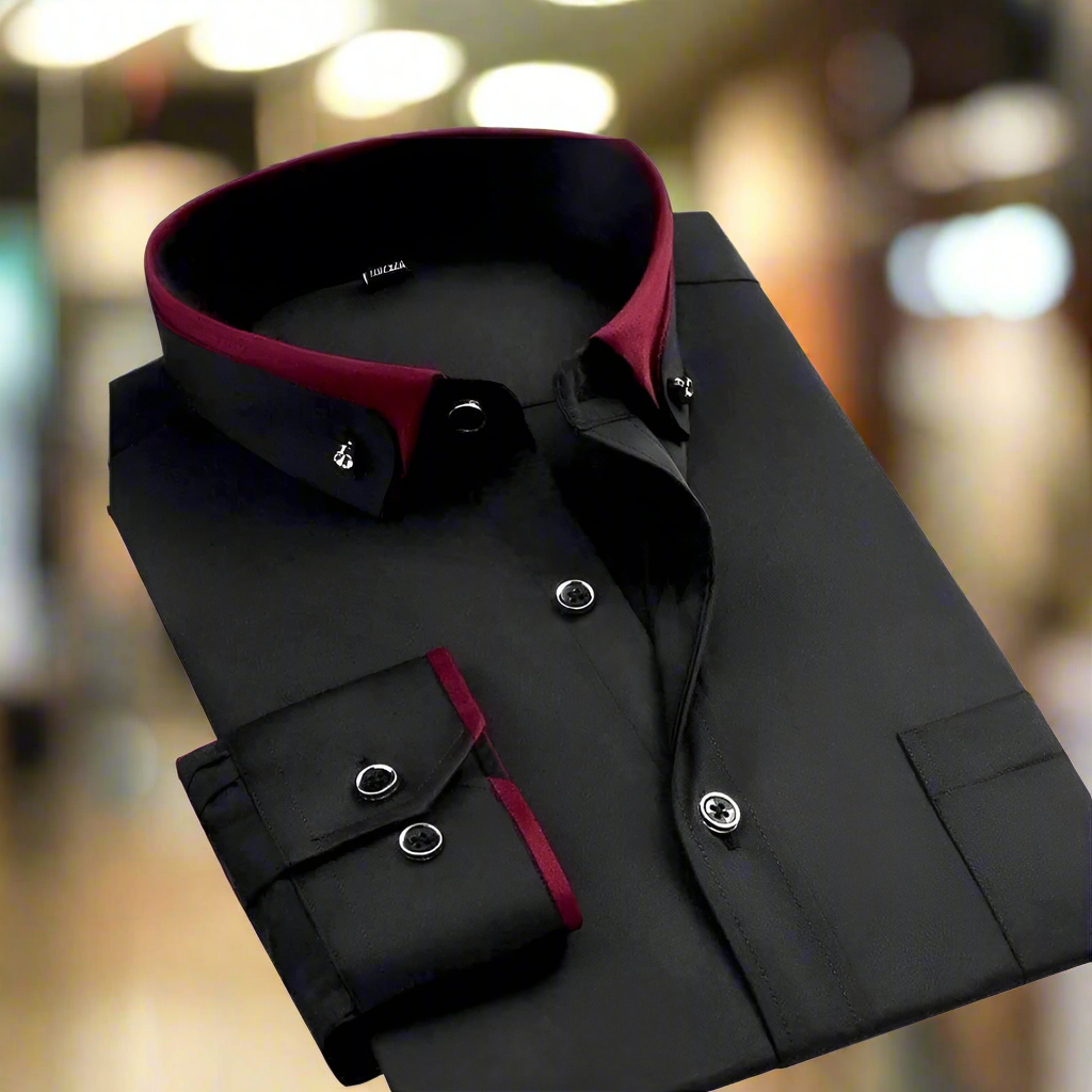 Montarello Contrast Collar Men's Formal Shirt