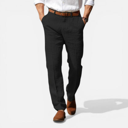 Montarello Men's Linen-Look Trousers