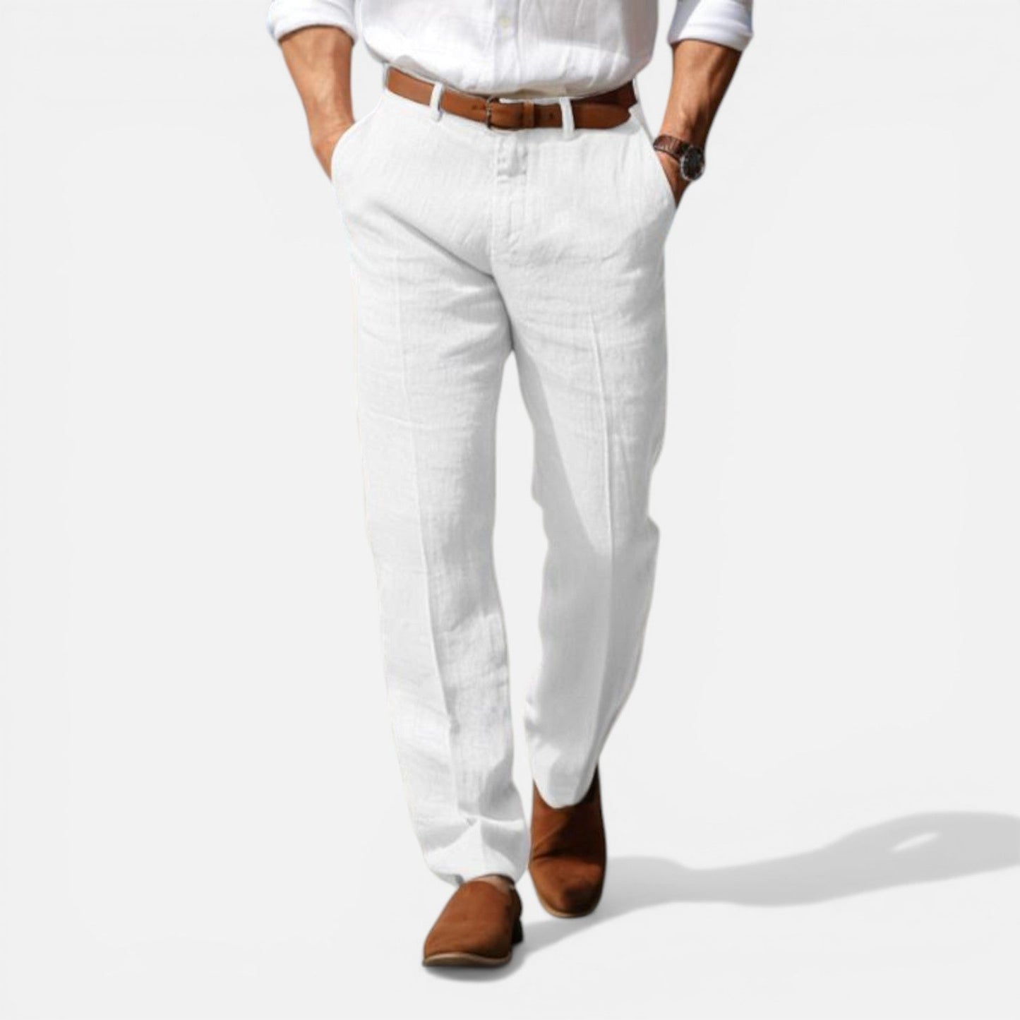 Montarello Men's Linen-Look Trousers
