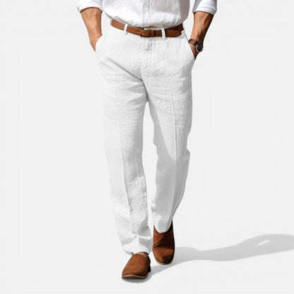 Montarello Men's Linen-Look Trousers