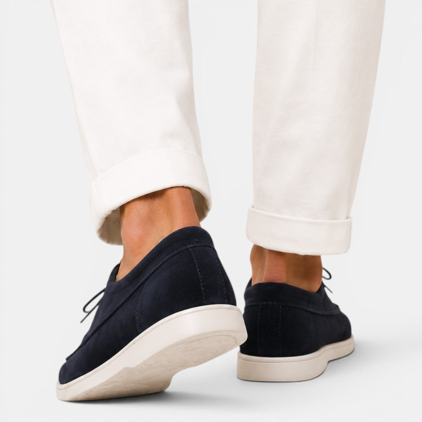Montarello Men's Moccasin Shoes Suede-Look Lace-Up