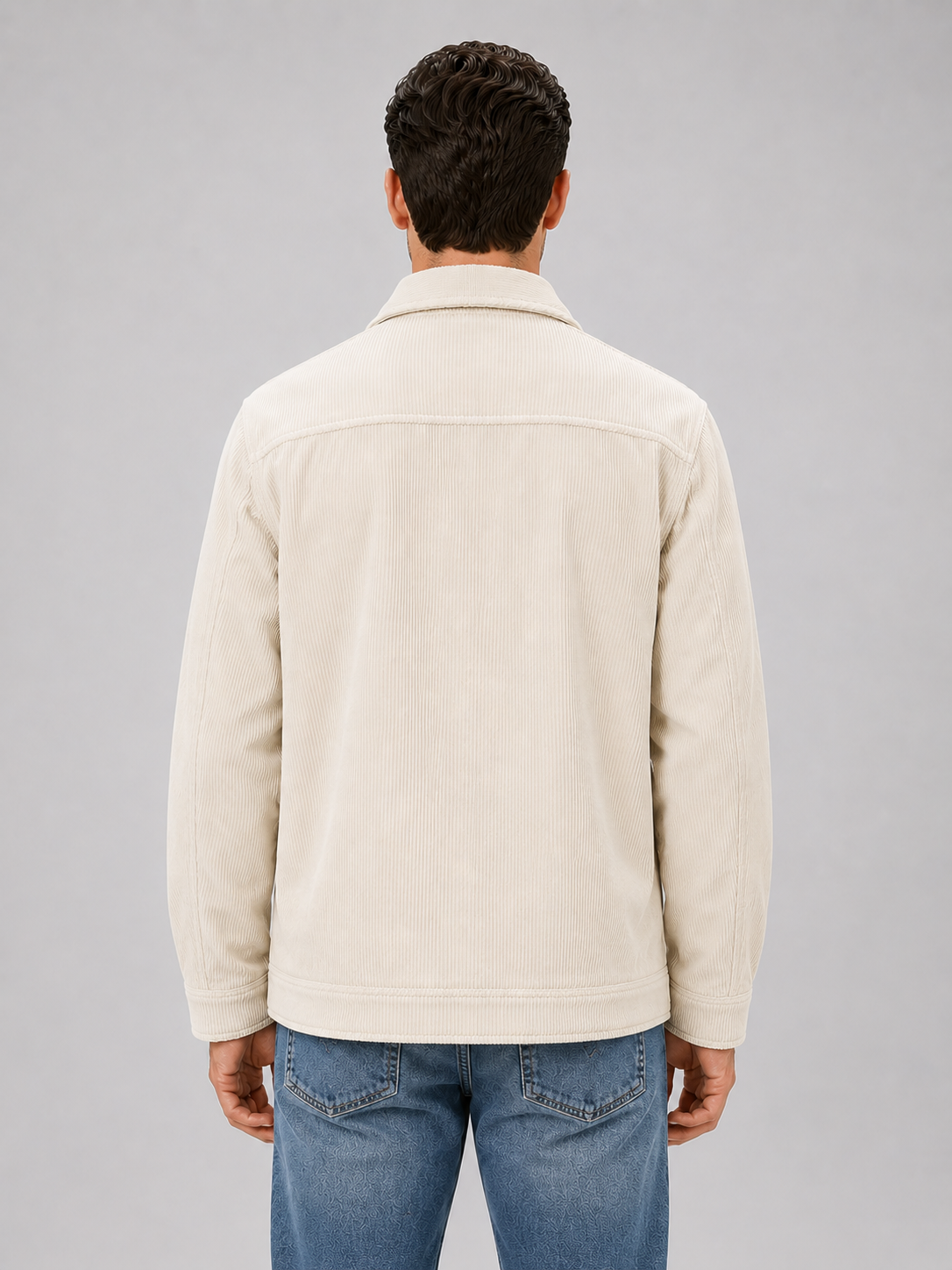 Montarello Men's Corduroy Overshirt Jacket with Snap Button Front