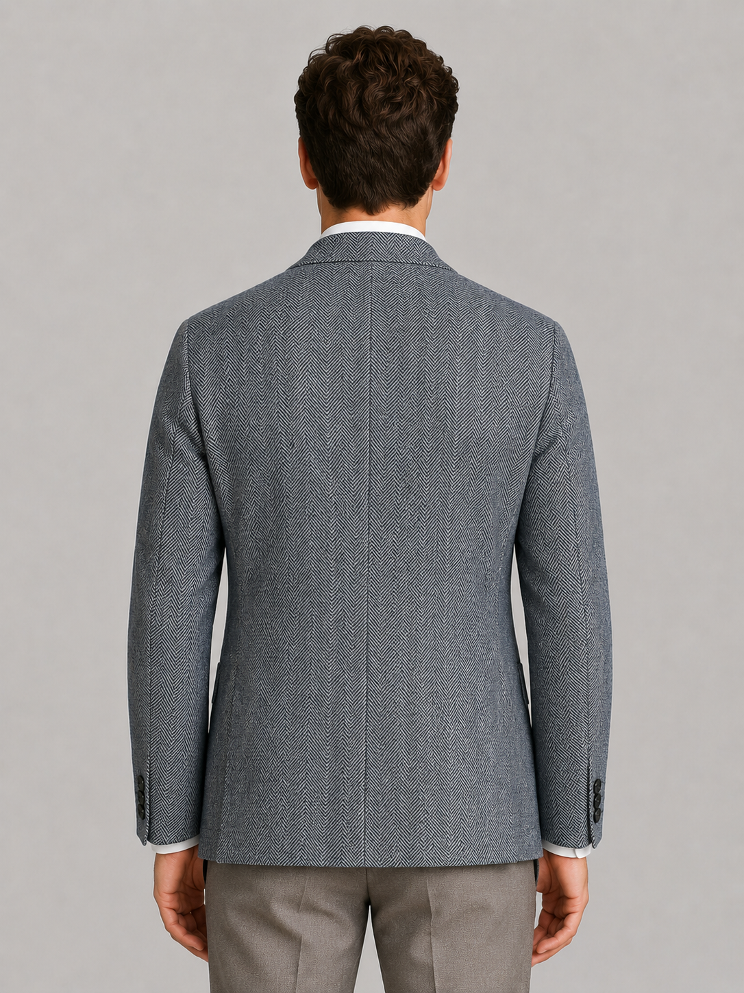 Montarello Men's Blazer Herringbone Tailored Jacket