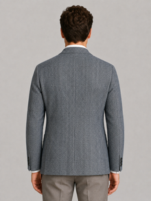 Montarello Men's Blazer Herringbone Tailored Jacket