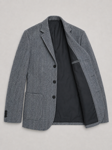 Montarello Men's Blazer Herringbone Tailored Jacket