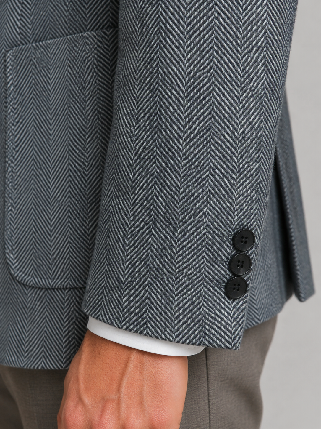 Montarello Men's Blazer Herringbone Tailored Jacket