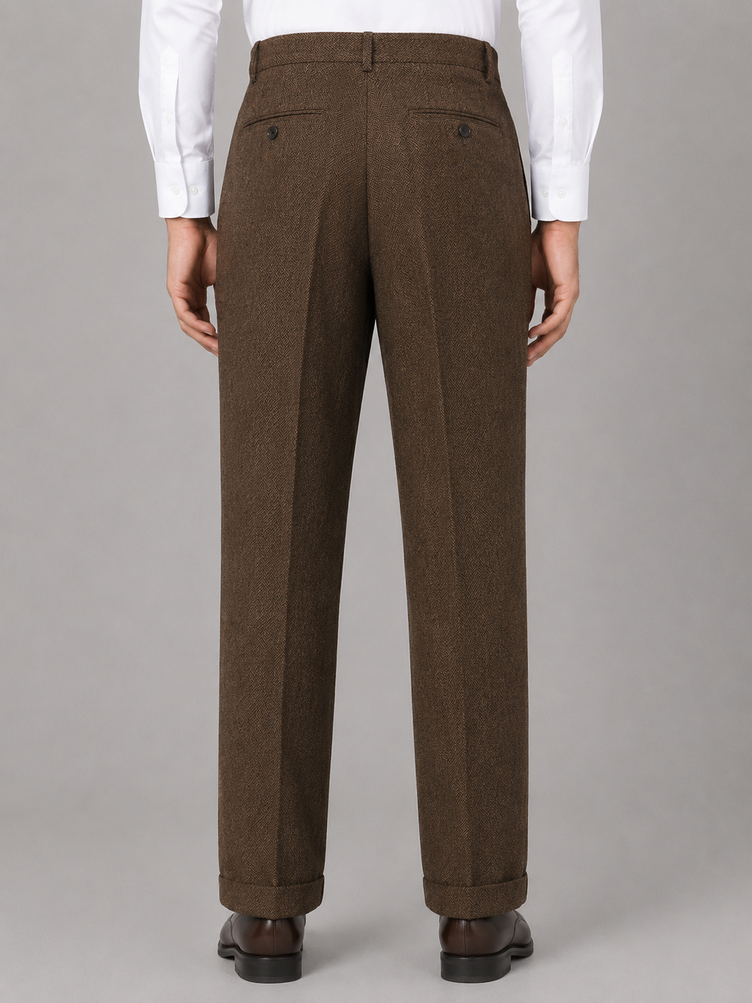 Pantalon homme Montarello à chevrons, plissé, coupe droite