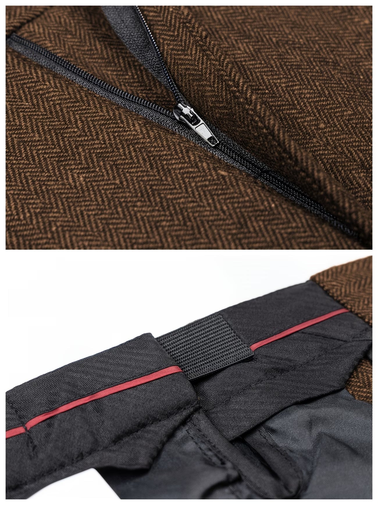 Pantalon homme Montarello à chevrons, plissé, coupe droite