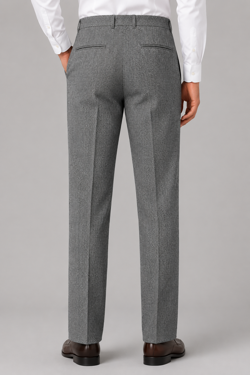 Pantalon homme Montarello à chevrons, taille haute, plissé
