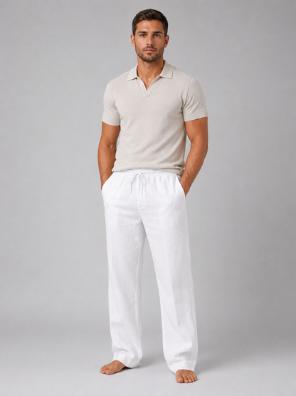 Montarello Men's Linen-Look Trousers