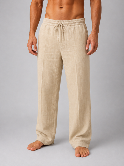 Montarello Men's Linen-Look Trousers
