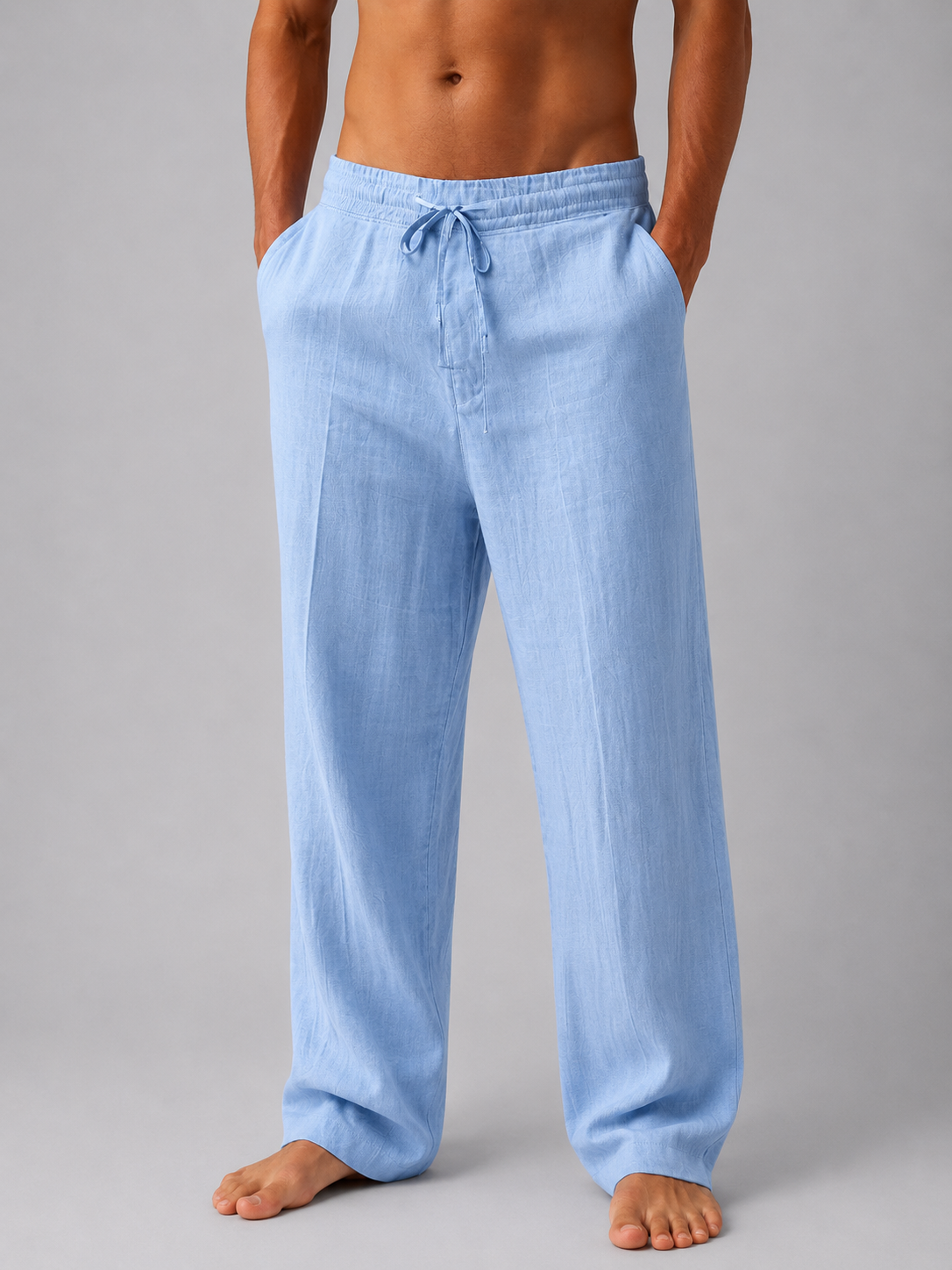 Montarello Men's Linen-Look Trousers