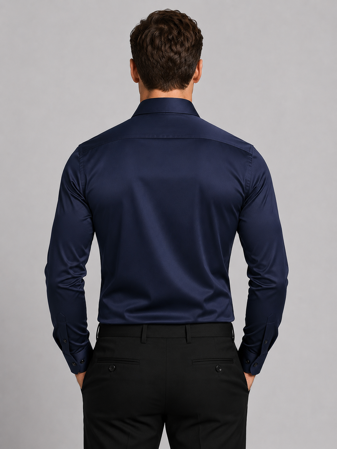 Montarello Men's Slim Fit Satin-Look Stretch Shirt