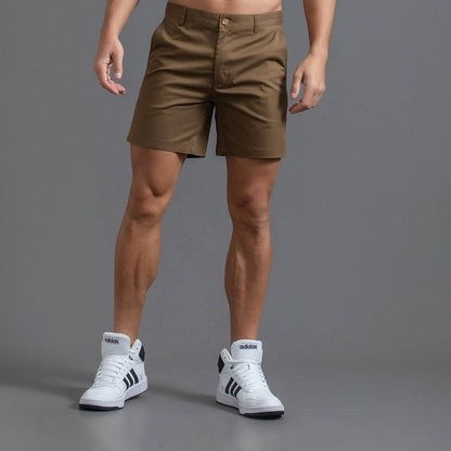 Montarello Men's Tailored Knee-Length Summer Chino Shorts
