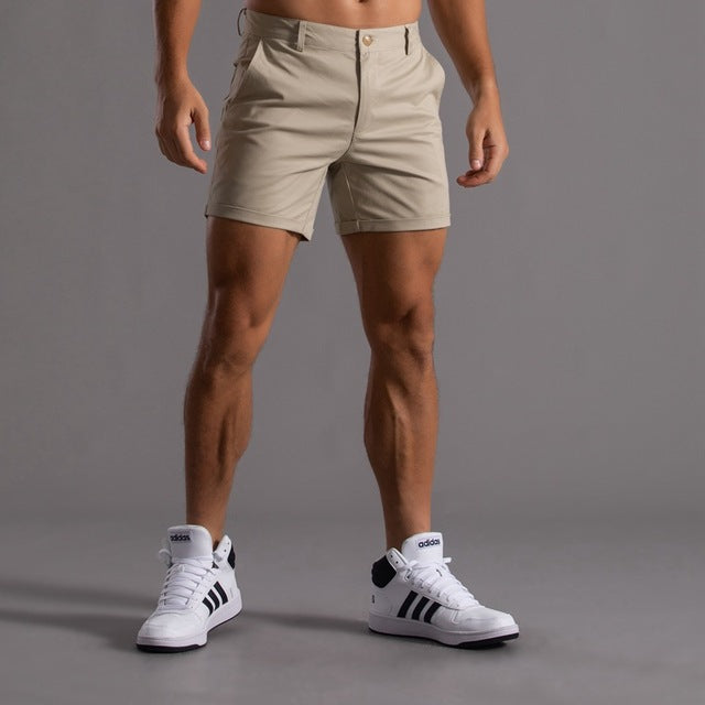 Montarello Men's Tailored Knee-Length Summer Chino Shorts