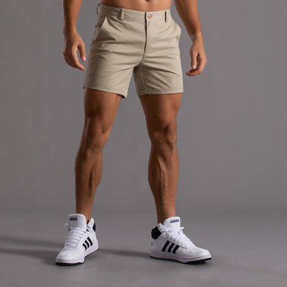 Montarello Men's Tailored Knee-Length Summer Chino Shorts