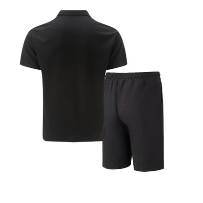 Montarello Zip Polo Men's 2-Piece Shirt & Shorts Set