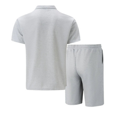 Montarello Zip Polo Men's 2-Piece Shirt & Shorts Set