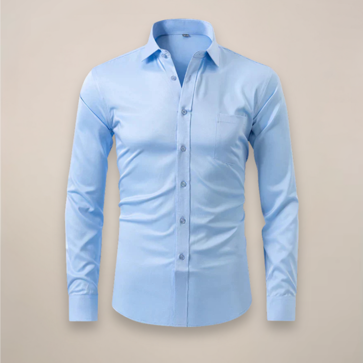 Montarello Men's Wrinkle-Free Formal Shirt with Point Collar