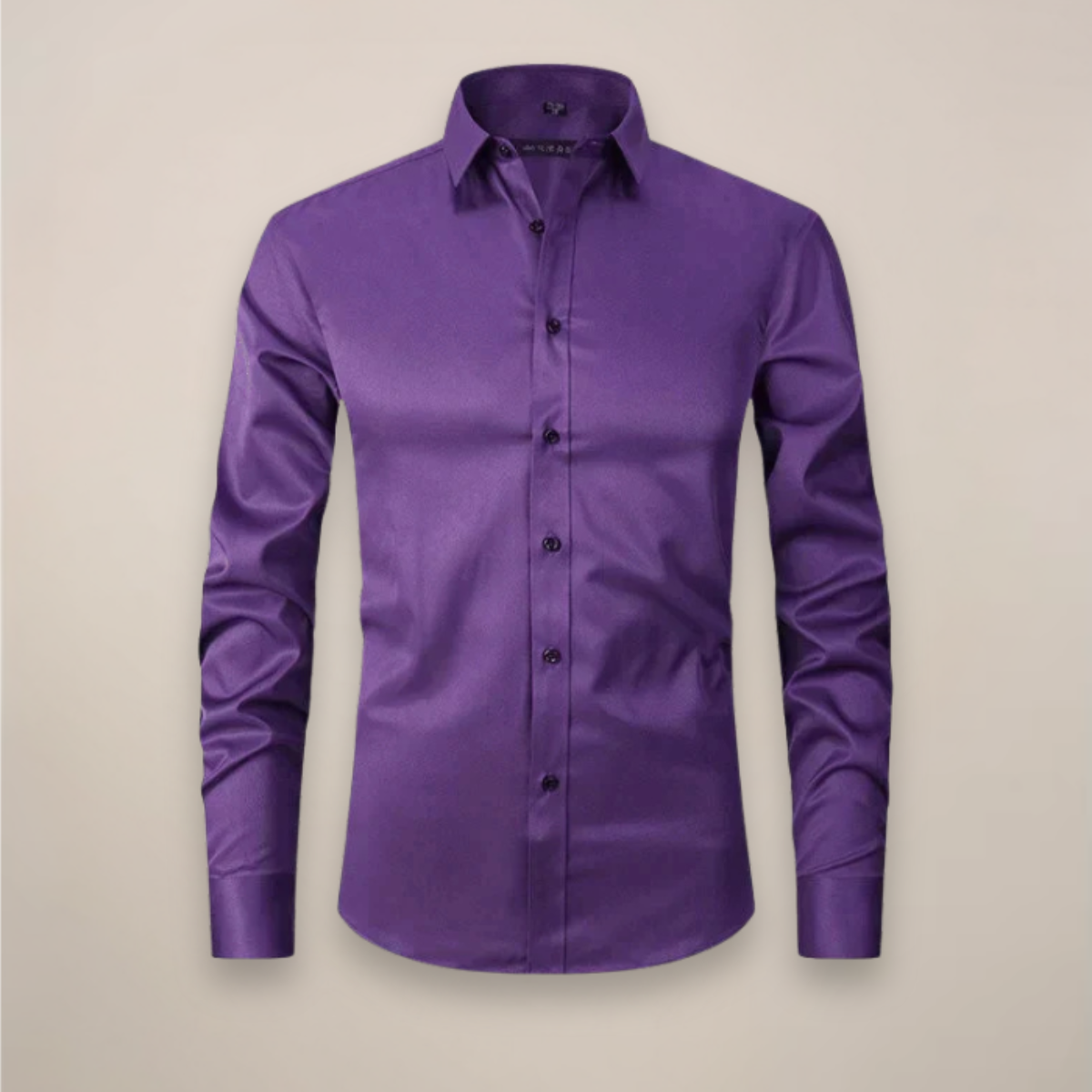 Montarello Men's Wrinkle-Free Formal Shirt with Point Collar