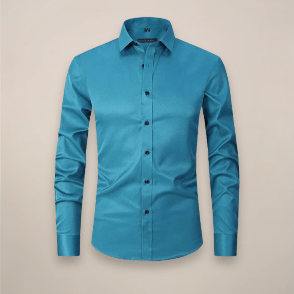 Montarello Men's Wrinkle-Free Formal Shirt with Point Collar