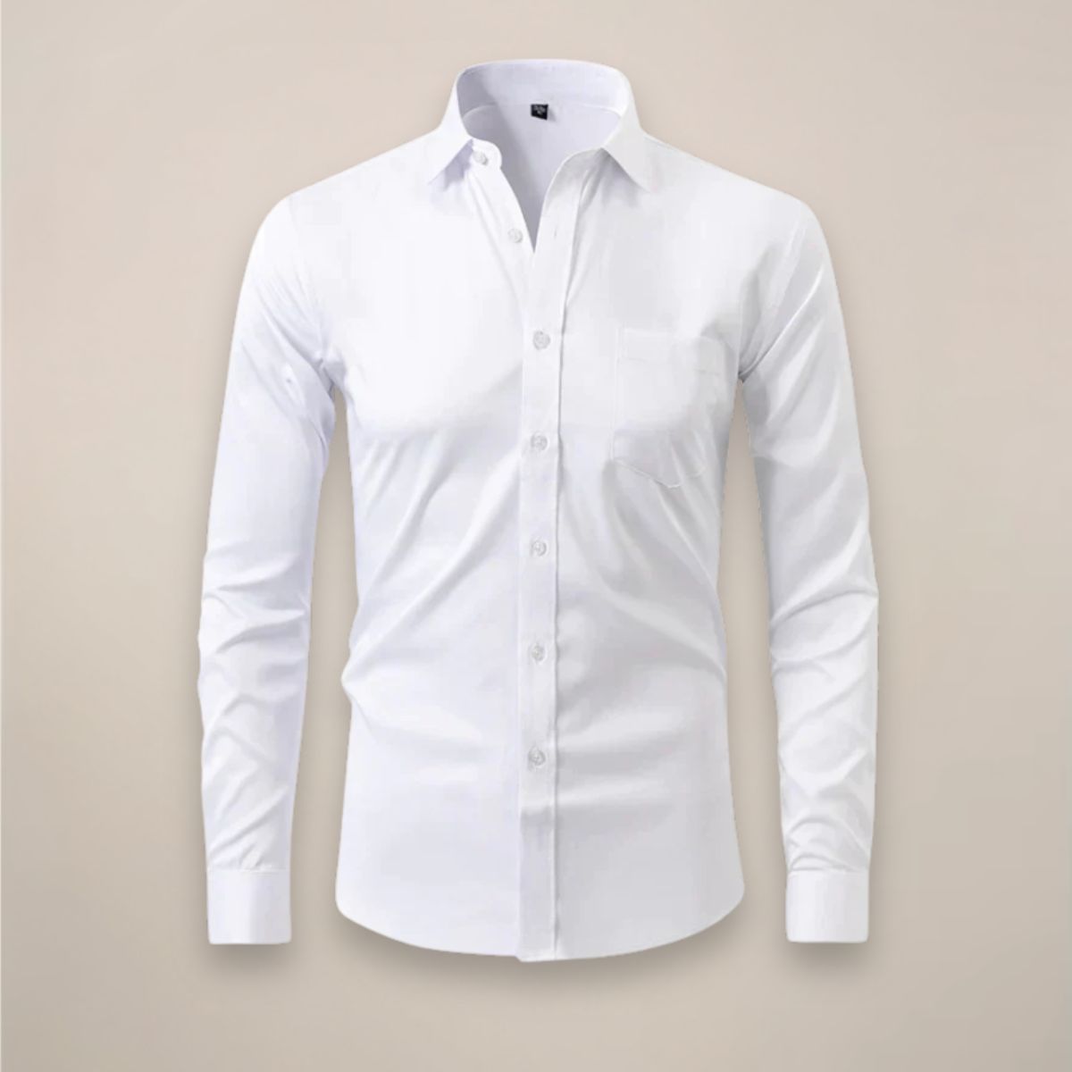 Montarello Men's Wrinkle-Free Formal Shirt with Point Collar