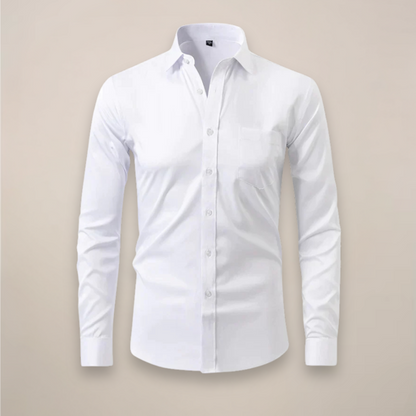 Montarello Men's Wrinkle-Free Formal Shirt with Point Collar