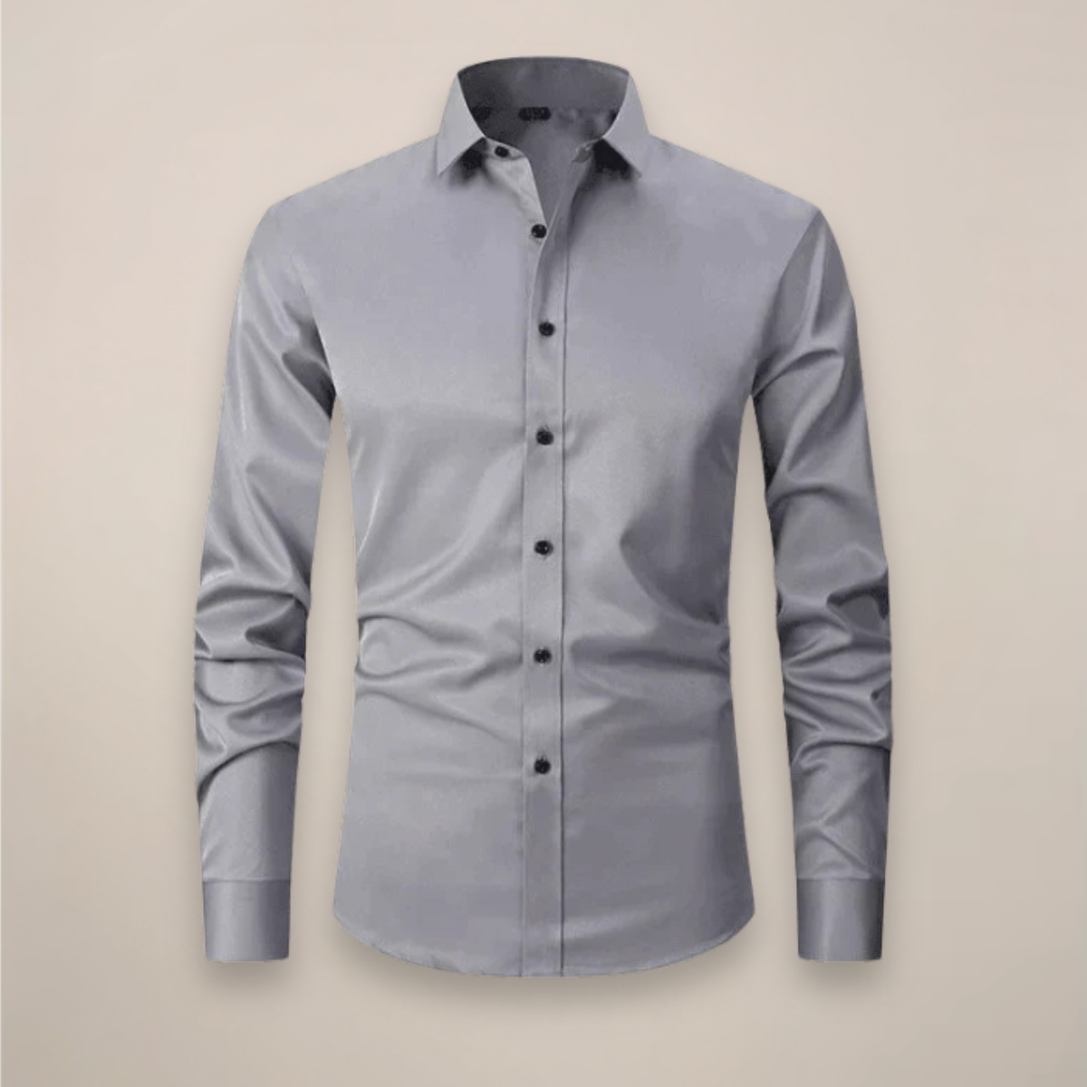 Montarello Men's Wrinkle-Free Formal Shirt with Point Collar
