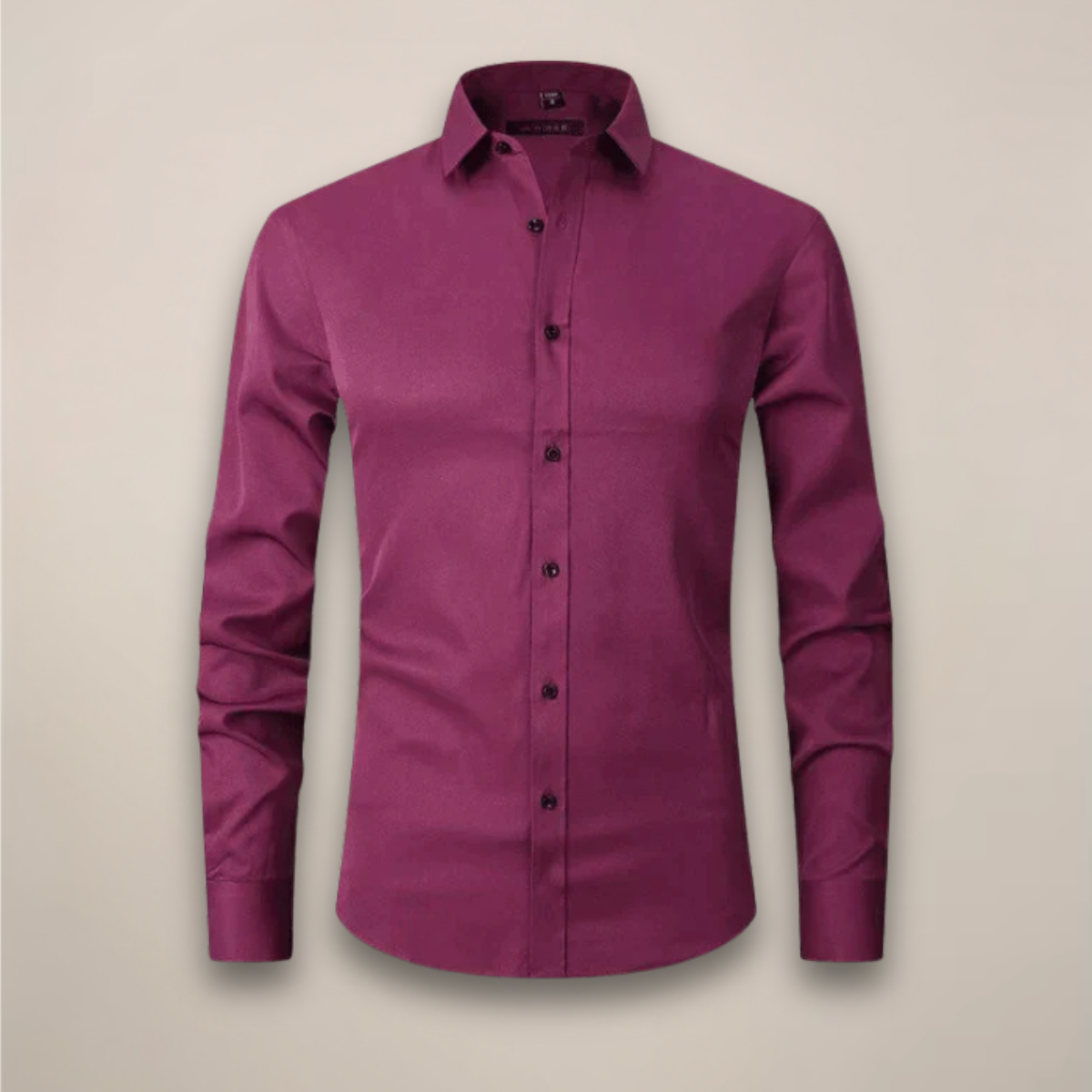 Montarello Men's Wrinkle-Free Formal Shirt with Point Collar