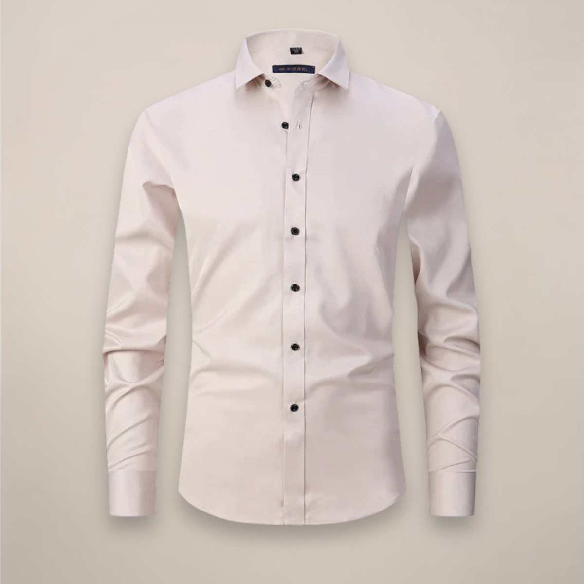 Montarello Men's Wrinkle-Free Formal Shirt with Point Collar
