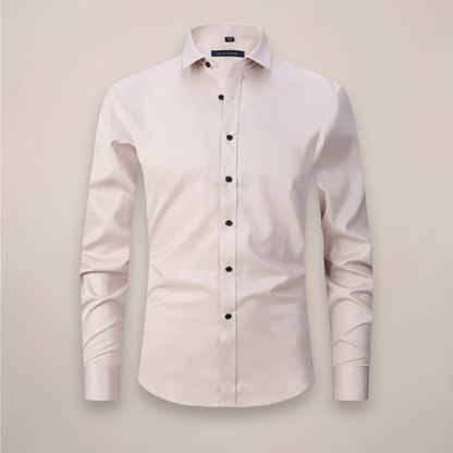 Montarello Men's Wrinkle-Free Formal Shirt with Point Collar