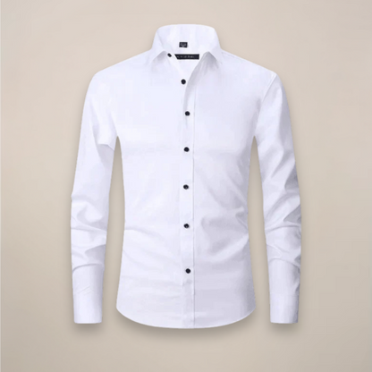 Montarello Men's Wrinkle-Free Formal Shirt with Point Collar