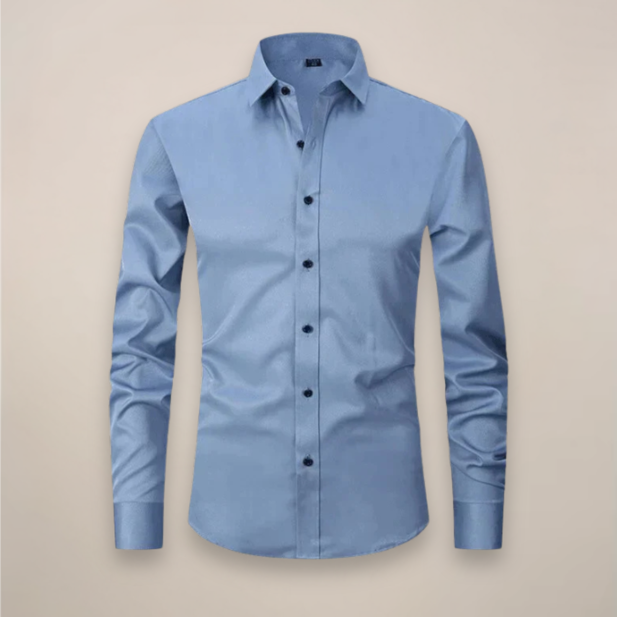 Montarello Men's Wrinkle-Free Formal Shirt with Point Collar