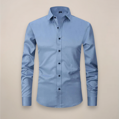 Montarello Men's Wrinkle-Free Formal Shirt with Point Collar
